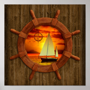 Poster Sunset bateau