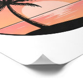 Poster Sunset Beach Badge – Minimalist Hand-Drawn  (Coin)