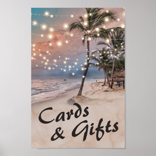 Poster Sunset Beach Cadeaux & Cartes Mariage (Devant)