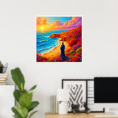Poster Sunset Beach Solitude Design de sérénité (Bureau à domicile)