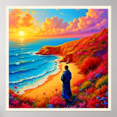 Poster Sunset Beach Solitude Design de sérénité (Devant)