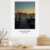 Poster - Sunset by Gondola Venice Italië (Keuken)