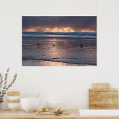 Poster Sunset Coast Beach Birds Nature Photo (Cuisine)