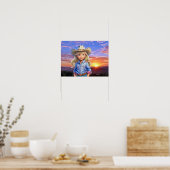 Poster Sunset Cowgirl (Cuisine)