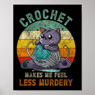 Poster Sunset Crochet Chat Maman me fait sentir moins meu