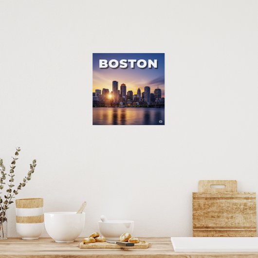 Poster Sunset de Boston (Cuisine)