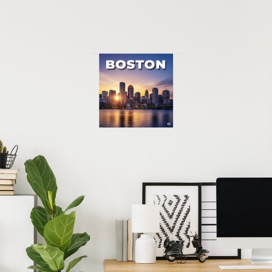 Poster Sunset de Boston (Bureau à domicile)