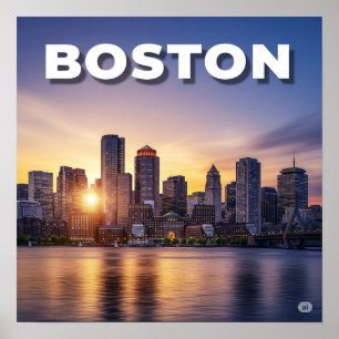 Poster Sunset de Boston