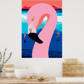 Poster Sunset Flamingos (Cuisine)