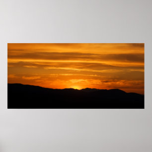 Poster Sunset Golden Mountain