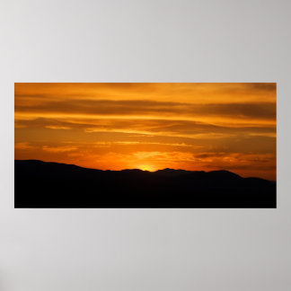 Poster Sunset Golden Mountain