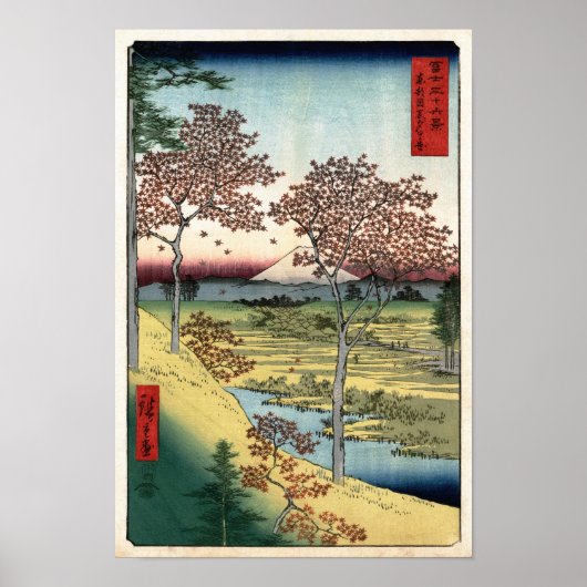 Poster Sunset Hill Meguro Hiroshige Art japonais (Devant)