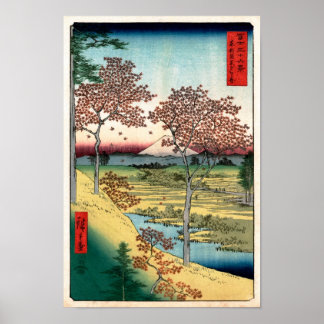 Poster Sunset Hill Meguro Hiroshige Art japonais