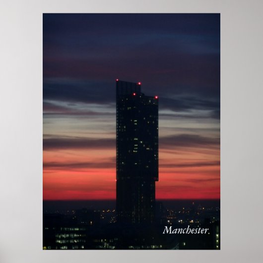 Poster Sunset Manchester (Devant)