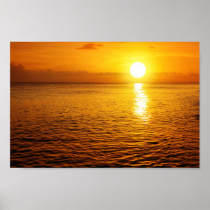 Poster Sunset on caribbean bean.