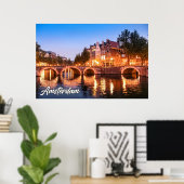 Poster Sunset Over Amsterdam, Pays-Bas (Bureau à domicile)