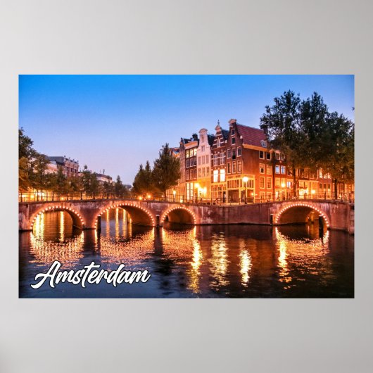 Poster Sunset Over Amsterdam, Pays-Bas (Devant)