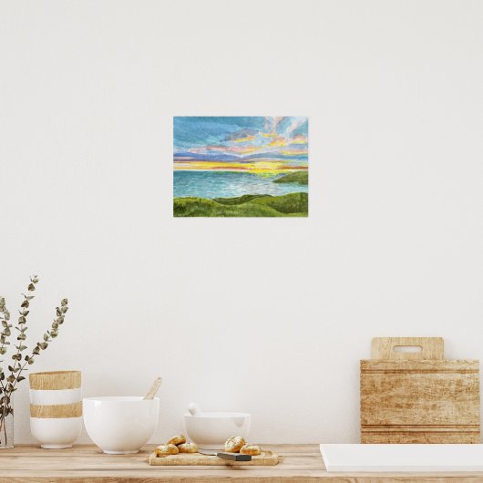 Poster Sunset Over Annestown Beach à Wexford, Irlande (Cuisine)