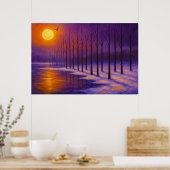 Poster Sunset over Frosty Forest (Cuisine)