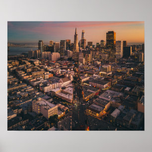 Poster Sunset Over San Francisco Financial District