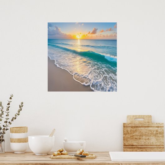 Poster Sunset plage (Cuisine)