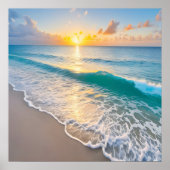 Poster Sunset plage (Devant)