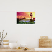 Poster Sunset, quai Huntington Beach, Californie, États-U (Cuisine)