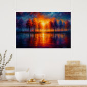 Poster Sunset Reflections Over Autumn Lake (Cuisine)