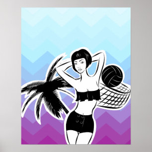 Poster Sunset Resort Chevron Print