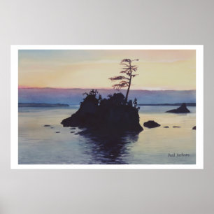 Poster "Sunset Rockaway Beach" Peinture aquarelle