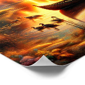 Poster Sunset Rowboat numérique (Coin)