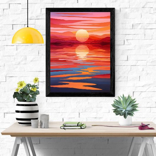 Poster Sunset Serenity - Art Paysager Vibrant