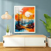 Poster Sunset Serenity - Paysage Abstrait
