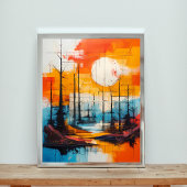 Poster Sunset Serenity - Paysage Abstrait