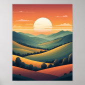 Poster Sunset Serenity : Rolling Hills Payscape (Devant)