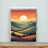 Poster Sunset Serenity : Rolling Hills Payscape