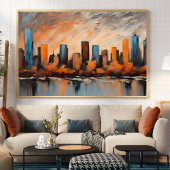 Poster Sunset Skyline de la ville d'automne sans cadre