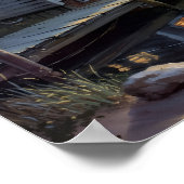 Poster Sunset Solace: Cabin on the Lake (Coin)