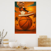 Poster Sunset Vibes Basket sur Basketball (Cuisine)
