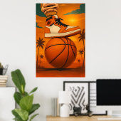 Poster Sunset Vibes Basket sur Basketball (Bureau à domicile)