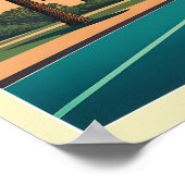 Poster Sunset vintage San Diego California (Coin)