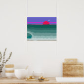 Poster Sunset Wave peinture numérique originale (Cuisine)