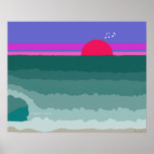 Poster Sunset Wave peinture numérique originale (Devant)