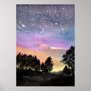 Poster Sunset Woods