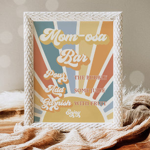 Poster Sunshine Baby Shower Here Come The Son Mom-osa Bar