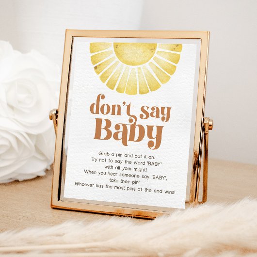 Poster Sunshine Don't Say Baby Game Boho Retro Sun Sign
