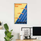 Poster Sunshine et Surf Australie - Vintage voyage (Bureau à domicile)