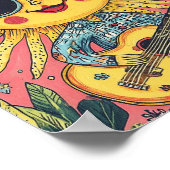 Poster Sunshine Jouer de la guitare (Coin)
