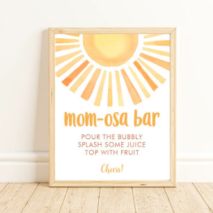Poster Sunshine maman-osa bar baby shower neutre