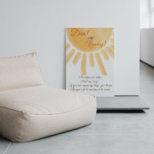 Poster Sunshine Ray ne pas dire Baby shower jeu